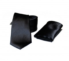  Szatén nyakkendő szett - Fekete Egyszínű nyakkendő
