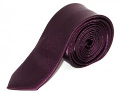 Szatén slim nyakkendő - Sötétlila Egyszínű nyakkendő