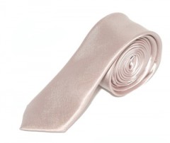 Szatén slim nyakkendő - Púder Egyszínű nyakkendő