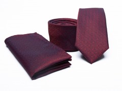    Prémium slim nyakkendő szett - Burdgundi mintás Nyakkendők esküvőre