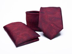    Prémium nyakkendő szett - Bordó paisley mintás Nyakkendő szettek