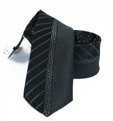                 NM slim nyakkendő - Fekete-ezüst mintás Mintás nyakkendők