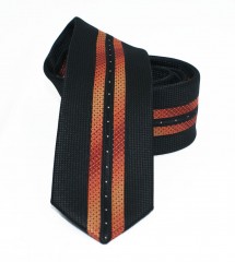                  NM slim nyakkendő - Fekete-narancs csíkos 