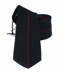                 NM slim nyakkendő - Fekete-bordó csíkos 