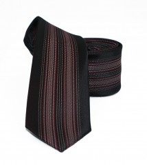                  NM slim nyakkendő - Fekete-bordó csíkos 