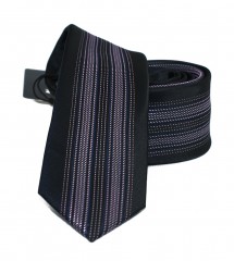                  NM slim nyakkendő - Lila-fekete csíkos Csíkos nyakkendő