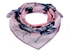 Szatén kendő - Rózsaszín mintás Női divatkendő és sál