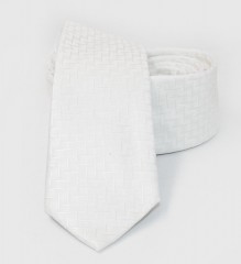                    NM slim szövött nyakkendő - Fehér mintás Egyszínű nyakkendő