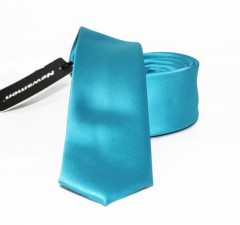                                         NM slim szatén nyakkendő - Türkízkék 