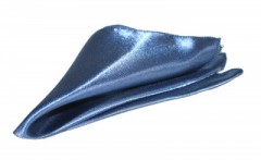                                              Krawat szatén díszzsebkendő - Kék 