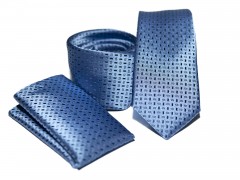    Prémium slim nyakkendő szett - Kék mintás Nyakkendők esküvőre