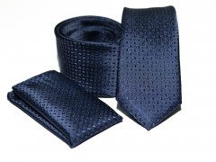    Prémium slim nyakkendő szett - Sötétkék Nyakkendők esküvőre