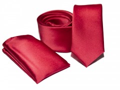    Prémium slim nyakkendő szett - Piros Nyakkendők esküvőre