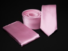    Prémium slim nyakkendő szett - Rózsaszín Nyakkendők esküvőre