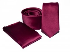    Prémium slim nyakkendő szett - Meggybordó Nyakkendők esküvőre