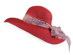  Női nyári szalma kalap - Piros Női kalap, sapka
