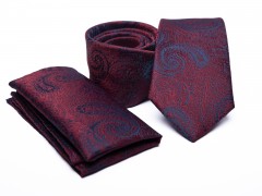    Prémium nyakkendő szett - Bordó mintás Nyakkendők esküvőre
