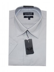                    Goldenland rövidujjú slim ing - Szürke Egyszínű ing