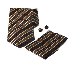                        Díszdobozos nyakkendő - Barna csíkos 
