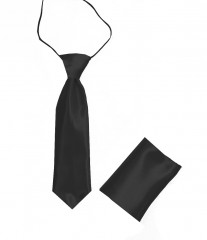           Gumis szatén gyereknyakkendő szett - Fekete Gyerek nyakkendők