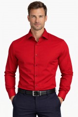             Newsmen h.u slim ing - Piros Egyszínű ing