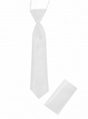           Gumis szatén gyereknyakkendő szett - Fehér Gyerek nyakkendők