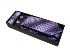                        Marquis slim nyakkendő szett - Lila csíkos Nyakkendők