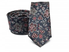 Prémium slim nyakkendő - Sötétkék virágos Mintás nyakkendők