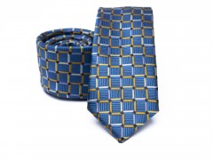 Prémium slim nyakkendő - Kék kockás 