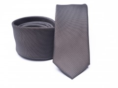 Prémium slim nyakkendő - Barnásszürke 