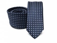 Prémium slim nyakkendő - Sötétkék pöttyös Aprómintás nyakkendő
