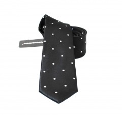    NM slim nyakkendő - Fekete-fehér pöttyös Aprómintás nyakkendő
