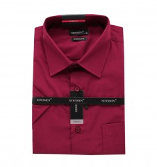               Newsmen r.u normál fit ing - Bordó Rövidujjú ing