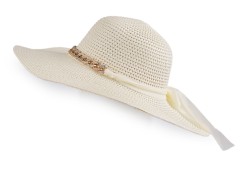  Női nyári szalma kalap - Ecru Női kalap, sapka