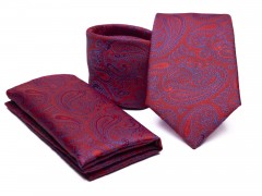    Prémium nyakkendő szett - Bordó paisley mintás Szettek