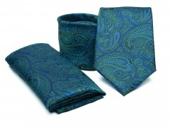    Prémium nyakkendő szett - Türkíz paisley mintás Nyakkendők esküvőre