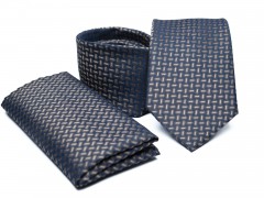    Prémium nyakkendő szett - Kék-bézs mintás Szettek