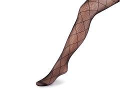      Női mintás necc harisnya - Fekete Női zokni, harisnya, pizsama