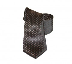               Goldenland slim nyakkendő - Barna aprópöttyös Aprómintás nyakkendő