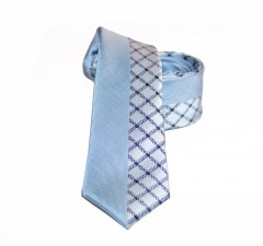               Goldenland slim nyakkendő - Világoskék kockás Kockás nyakkendők