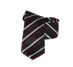               Goldenland slim nyakkendő - Fekete-piros csíkos 