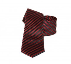              Goldenland slim nyakkendő - Fekete-bordó csíkos Csíkos nyakkendő