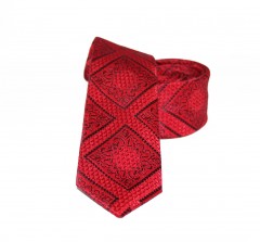               Goldenland slim nyakkendő - Piros mintás 