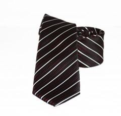               Goldenland slim nyakkendő - Fekete-fehér csíkos 