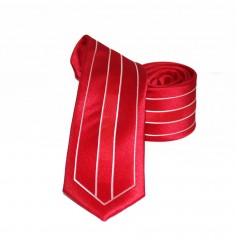               Goldenland slim nyakkendő - Fehér-piros csíkos 