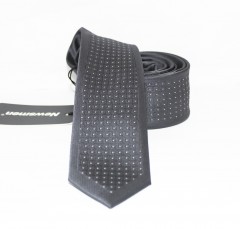                    NM slim szövött nyakkendő - Szürke pöttyös Aprómintás nyakkendő