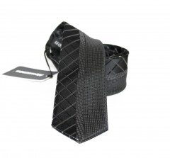                    NM slim szövött nyakkendő - Fekete mintás Csíkos nyakkendő