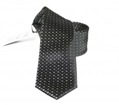                    NM slim szövött nyakkendő - Fekete-fehér mintás Aprómintás nyakkendő