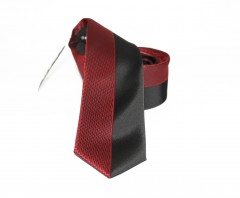                    NM slim szövött nyakkendő - Fekete-bordó mintás Aprómintás nyakkendő