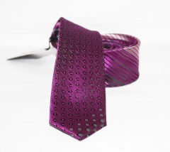                    NM slim szövött nyakkendő - Lila mintás Mintás nyakkendők